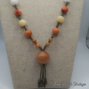 Carnelian, Jadeite, Quartz Bead Shamballa Necklace